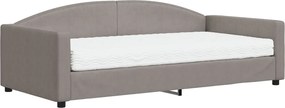 vidaXL Pat de zi cu saltea, gri taupe, 100x200 cm, textil