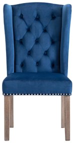 Scaun de sufragerie, albastru, catifea 1, Albastru