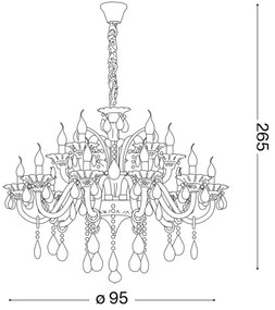 Lustră de cristal pe cablu Ideal Lux COLOSSAL 15×E14/40W/230V