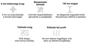 Paravan de baie Tribeca 110x140 cm negru