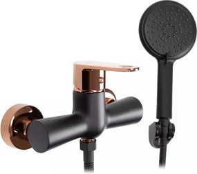 Baterie dus Rea Mild negru - Rose Gold cu set de dus