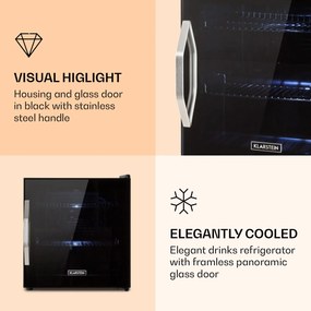 Klarstein Beersafe L Onyx, frigider pentru băuturi, E, LED, grătare metalice, ușă din sticlă, negru