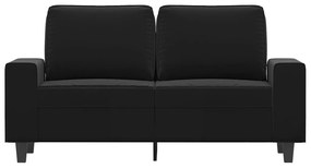 Canapea cu 2 locuri, negru, 120 cm, tesatura microfibra Negru, 154 x 77 x 80 cm