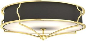 Lustra aplicata din metal auriu si tesatura neagra Stesso PL L