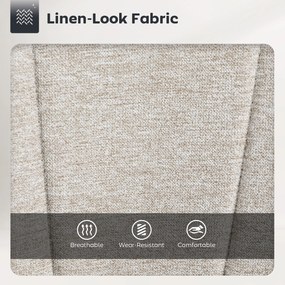 HOMCOM Set 2 Scaune de Bar Rotative din Țesătură cu Înălțime Ajustabilă Bej | Aosom Romania