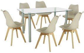 Set de masă Midori 6+1 bej