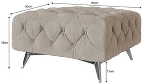 Taburet grej cu tapițerie din catifea Chelsea – Ropez