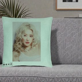 Perna Personalizata K-pop BLACKPINK Rose, 40x40 cm, Verde Menta, Husa Detasabila, Perna Inclusa, BEKZ®