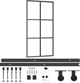 vidaXL Ușă glisantă cu set feronerie, 102x205 cm, sticlă ESG/aluminiu