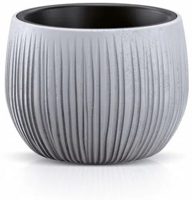 Ghiveci decorativ de flori, rotund, gri, 0.75 L, 14.4x11 cm, Beton Bowl