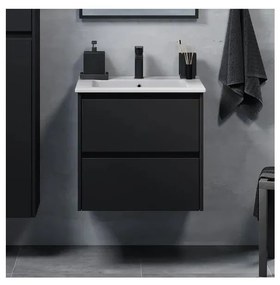 Dulap de baie cu lavoar MOLDE, 60 cm, negru