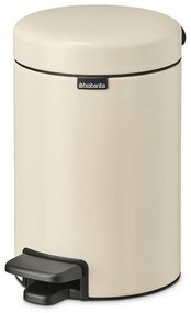 Cos de gunoi cu pedala Brabantia NewIcon 1005523, 3 L, Inchidere lina, Baza antiderapanta, Bej