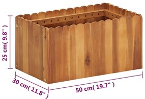 Strat inaltat de gradina, 50 x 30 x 25 cm, lemn masiv de acacia 1, 50 x 30 x 25 cm