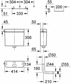 Grohe Universal Rezervor WC, montaj la semi-inaltime