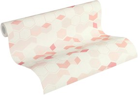 Tapet vinil Scandinavian roz cu aspect geometric 10,05 x 0,53 m