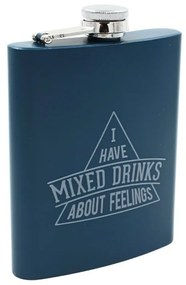 Butelcă din oțel inoxidabil, mesaj Mixed Drinks About Feelings, 270 ml