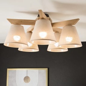 Lustr ANTONIO 5xE14/40W/230V, montaj plafon, stejar