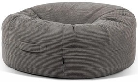 Fotoliu bean bag gri închis cu tapițerie din catifea reiată Roll 135 – SLOWDOWN