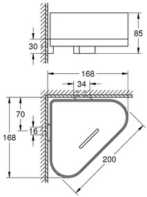 Etajera dus de colt Grohe Selection antracit periat Hard Graphite