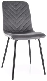 Scaun Daren velvet gri/negru Blu14