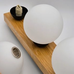 Lustră aplicată MATTE 2xE27/15W/230V + 3xG9/5W/230V negru/stejar