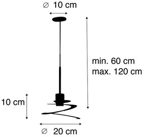 Lampă pendantă de design cu abajur spiralat 20 cm - Scroll