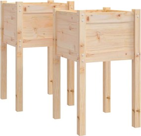 vidaXL Jardiniere de grădină, 2 buc., 40x40x70 cm, lemn masiv de pin