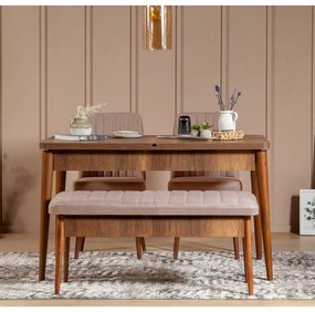 Set mobilier sufragerie Vlasta 1 (nuc + bej) (pentru 4 persoane). 1072381