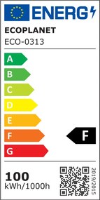 Set 3 Buc - Bec LED Ecoplanet T140 forma cilindrica, E27, 100W (400W), 9500 LM, F, lumina calda 3000K, Mat Lumina calda - 3000K, 3 buc