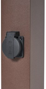 Lampă de exterior maro rugină cu sticlă transparentă 80cm IP44 cu soclu și senzor de mișcare - Malios