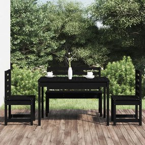 3154699 vidaXL Set de masă pentru grădină, 4 piese, negru, lemn masiv de pin
