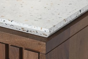 Consola natur, din lemn de acacia si blat din terrazzo, Serenity