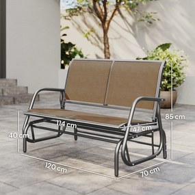 Outsunny Banca Tip Leagan 2 Locuri din Metal, Negru, 123x70x87 cm | Aosom Romania