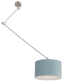 Lampă modernă cu pandantiv din oțel cu abajur din mineral 35 cm - Blitz