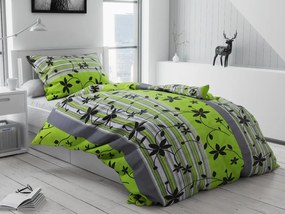 Lenjerie de pat bumbac Liana verde Dimensiune lenjerie de pat: 70 x 90 cm | 140 x 200 cm