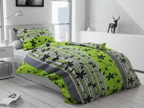 Lenjerie de pat bumbac Liana verde Dimensiune lenjerie de pat: 70 x 90 cm | 140 x 200 cm