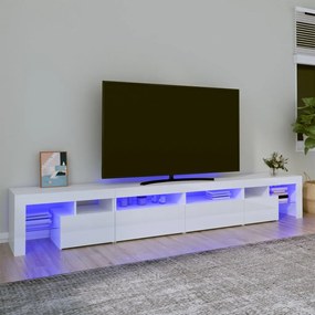 Comoda TV cu lumini LED, alb extralucios, 280x36,5x40cm 1, Alb foarte lucios, 280 x 36.5 x 40 cm
