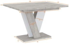 Masă de sufragerie Venag (gri deschis + Alb) (pentru 4 până la 6 persoane). 1055270