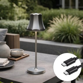 Lampă de masă retro Gunmetal reîncărcabilă IP44 - Granny