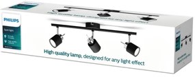 Spot MERANTI 3xGU10/35W/230V negru Philips