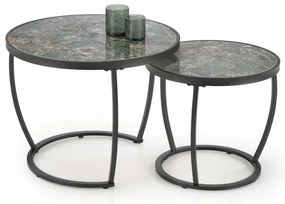 Set de 2 mese de cafea AURORO, verde/antracit