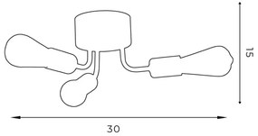 Lustră aplicată BRENDA 3xE27/60W/230V neagră