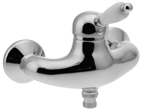 Baterie argintie pentru duș cu montare pe perete (1 ieșire) Kirké White – Sapho