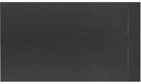 Cadita pentru dus Bazalt neagra 80x120
