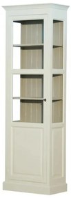 Vitrina, verde, din lemn masiv cu aspect vintage, double, Country