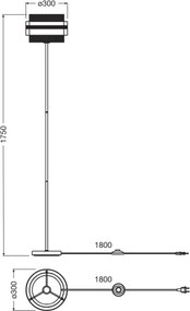 Osram - Lampă de podea DECOR HORNET 1xE27/10W/230V negru/auriu