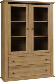 Vitrina LEON MZ5, stejar, PAL laminat, 125x40x180 cm