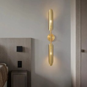 Aplica Led, Metal Si Abajur Sticla, 2 X G9, Gold