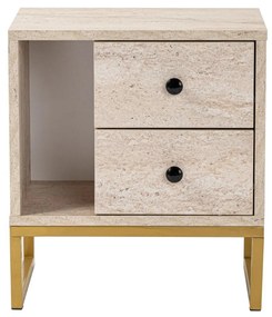 Noptieră Glimarolla (travertin + Auriu). Promo -33%. 1106615