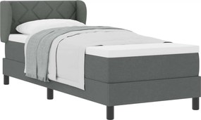 vidaXL Pat cu arcuri cu saltea Gri închis 80 x 200 cm țesătură